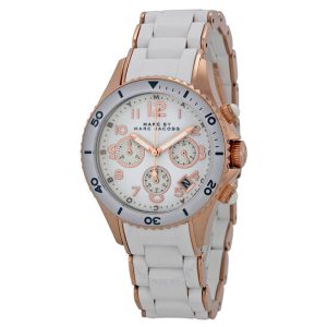 Marc by Marc Jacobs Women’s Quartz Silicone Stainless Steel Chain White Dial 40mm Watch MBM2547