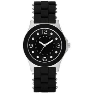 Marc by Marc Jacobs Women’s Quartz Silicone & Stainless Steel Chain Black Dial 36mm Watch MBM2541
