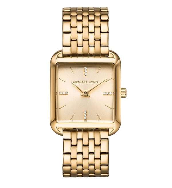 Michael Kors Women’s Quartz Stainless Steel Gold Dial 30mm Watch MK4377 ...