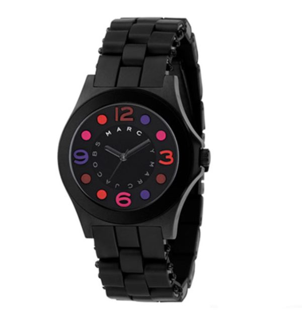 Marc by Marc Jacobs Women’s Quartz Silicone & Stainless Steel Chain Black Dial 36mm Watch MBM2543