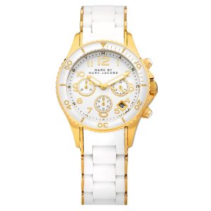 Marc by Marc Jacobs Women’s Quartz Silicone Stainless Steel Chain White Dial 40mm Watch MBM2546