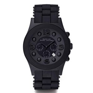Marc by Marc Jacobs Women’s Quartz Silicone Stainless Steel Chain Black Dial 42mm Watch MBM2567