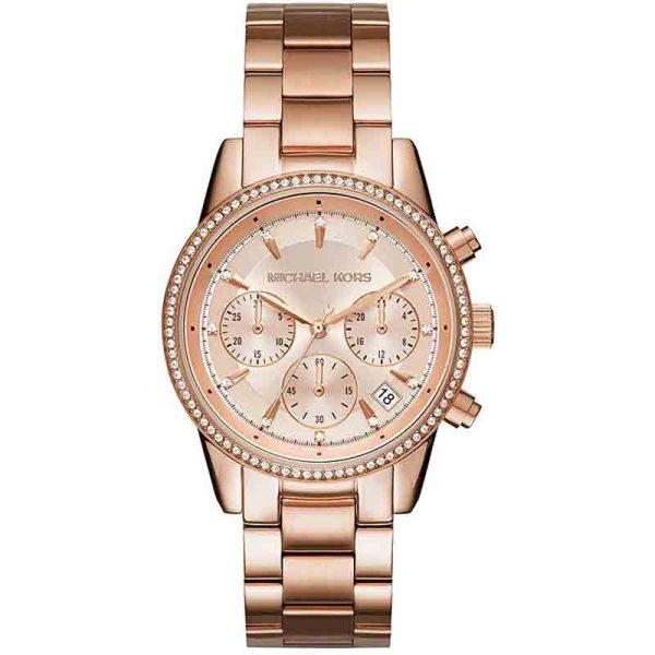 Michael Kors Women’s Quartz Stainless Steel Rose Gold Dial 37mm Watch MK6357