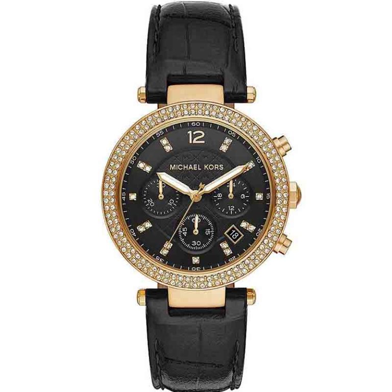Michael Kors Women’s Quartz Leather Strap Black Dial 39mm Watch MK6984 ...