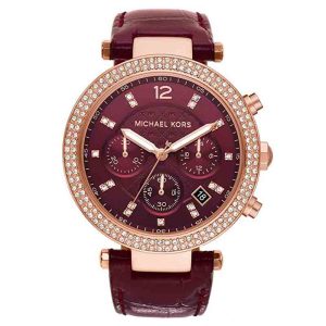 Michael Kors Women’s Quartz Leather Strap Red Dial 39mm Watch MK6986