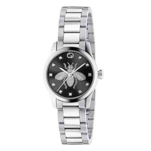 Gucci Women’s Swiss Made Quartz Stainless Steel Black Dial 27mm Watch YA1265024
