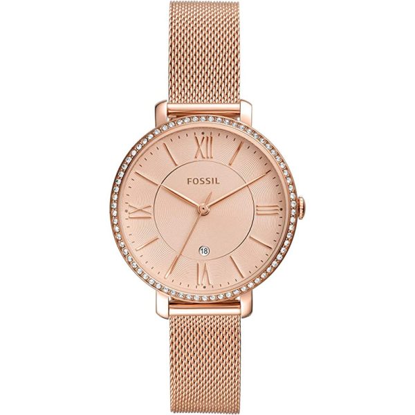 Fossil Women’s Quartz Stainless Steel Rose Gold Dial 36mm Watch ES4628