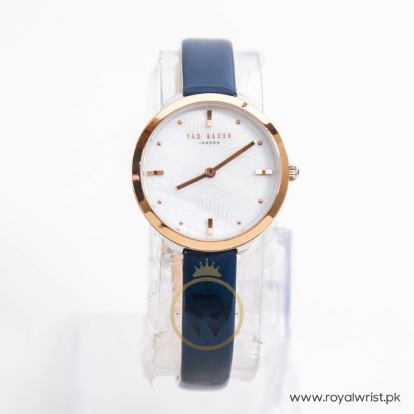 Ted Baker Women’s Quartz Blue Leather Strap Mother Of Pearl Dial 30mm Watch TE15198001