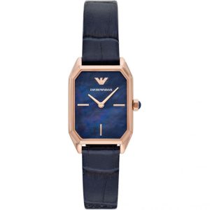 Emporio Armani Women’s Quartz Leather Strap Blue Dial 24mm Watch ...