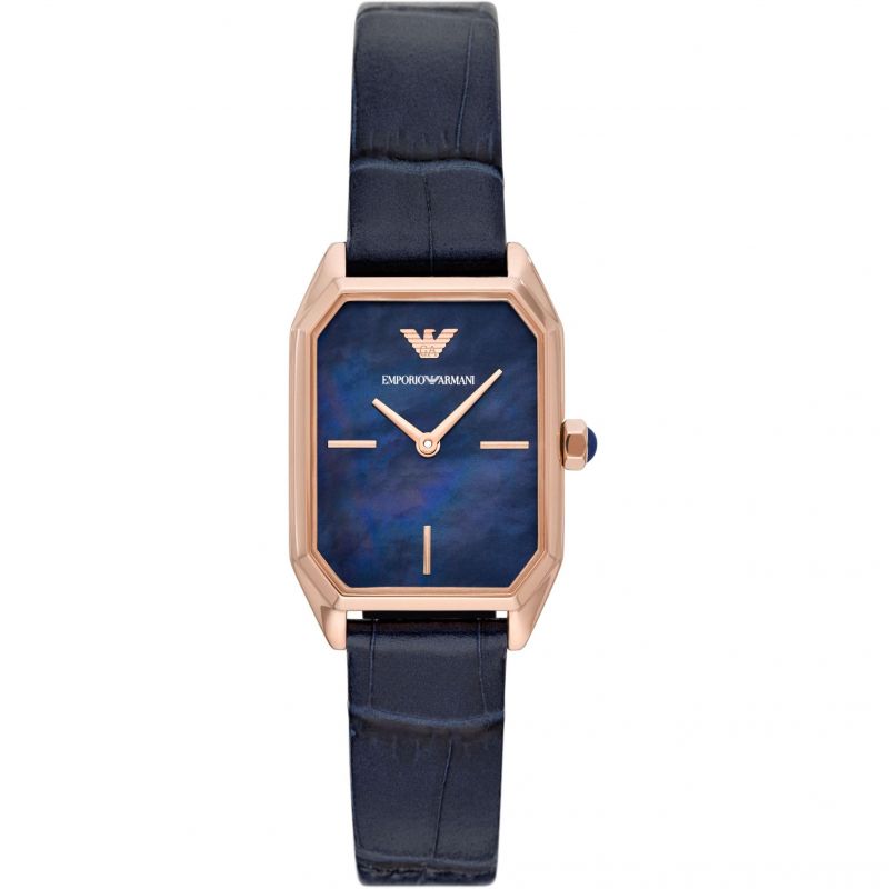 Emporio Armani Women's Quartz Leather Strap Blue Dial 24mm Watch AR11426 -  