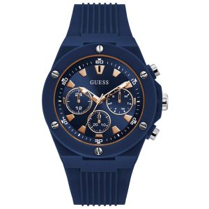 Guess Men’s Quartz Silicon Strap Blue Dial 46mm Watch GW0268G3