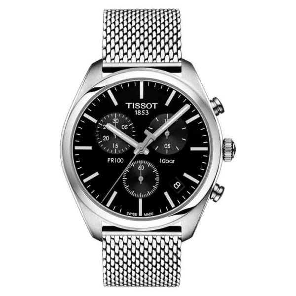 TISSOT Men’s Quartz Swiss Made Stainless Steel Black Dial 41mm Watch T101.417.11.051.01