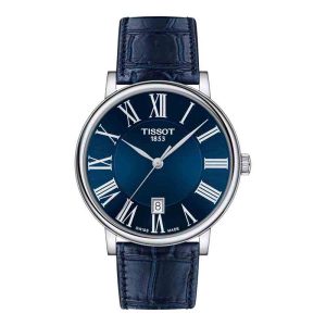 TISSOT Men’s Quartz Swiss Made Leather Strap Blue Dial 40mm Watch T122.410.16.043.00
