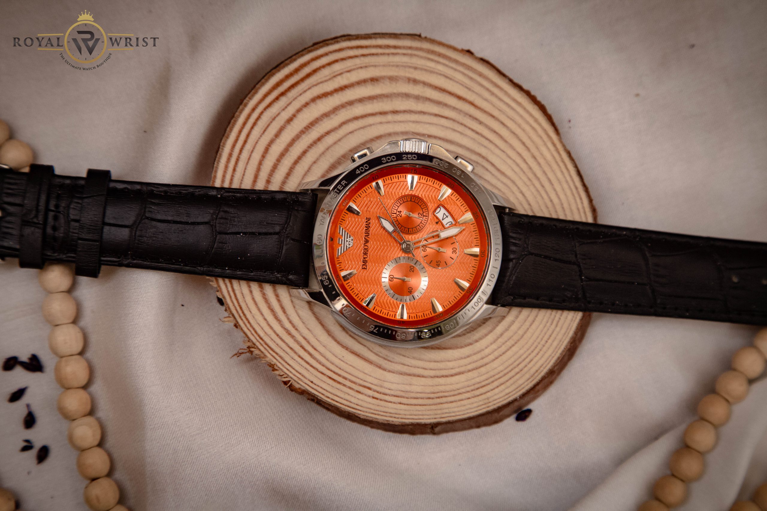 Armani sale orange watch