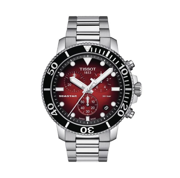 TISSOT Men’s Quartz Swiss Made Stainless Steel Red Gradient Dial 45mm Watch T120.417.11.421.00