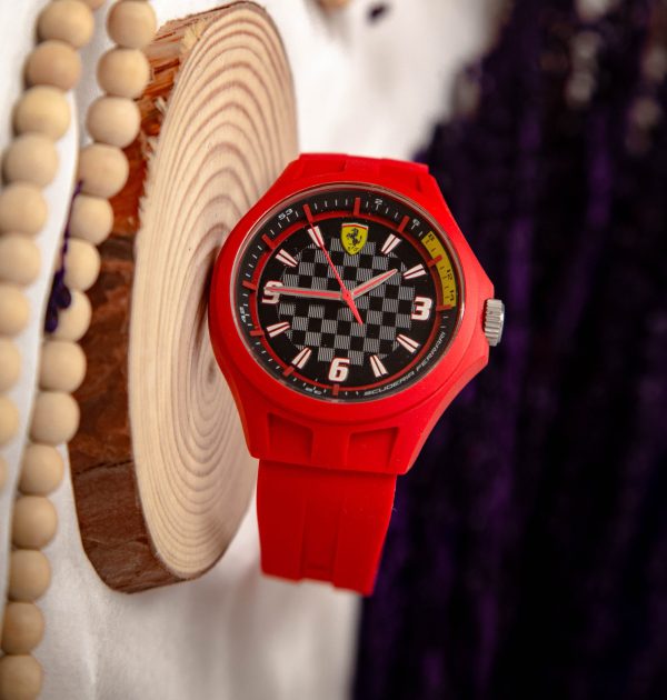 Ferrari Men’s Quartz Silicone Strap Black Dial 42mm Watch 0830002/2