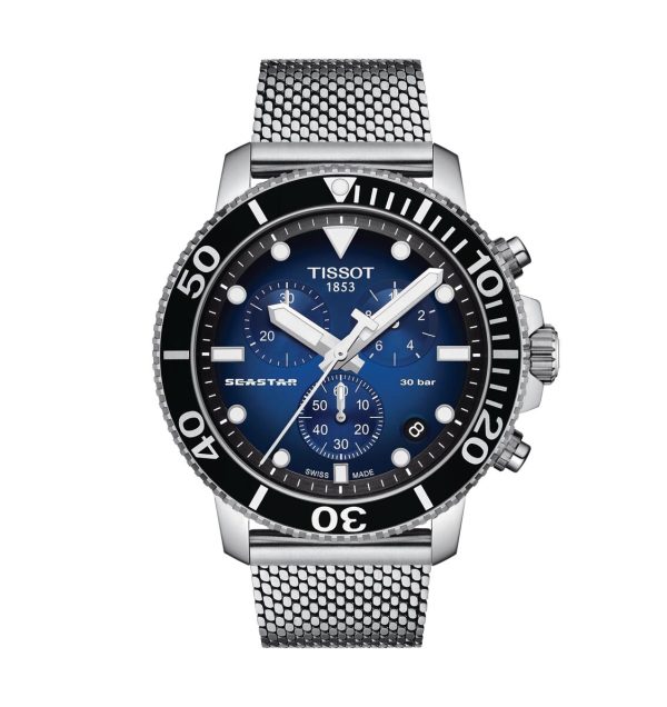 TISSOT Men’s Quartz Swiss Made Stainless Steel Blue Gradient Dial 45mm Watch T120.417.11.041.02