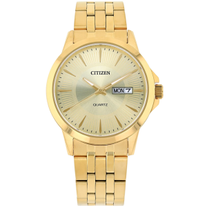 Citizen Men,s Quartz Gold Stainless Steel Gold Dial 42mm Watch DZ5002-52p