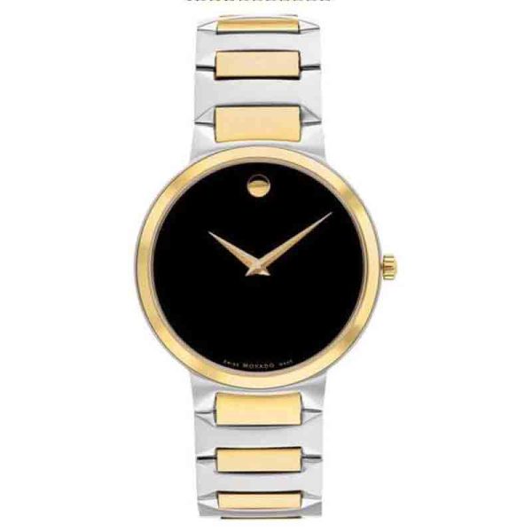 Movado Men’s Swiss Made Quartz Two-tone Stainless Steel Black Dial 38mm Watch 0607293