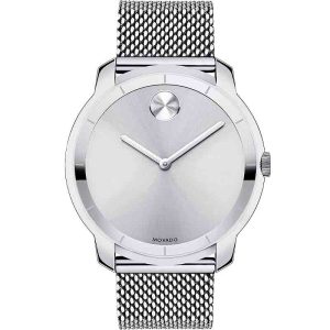 Movado Men’s Quartz Swiss Made Silver Stainless Steel Silver Dial 44mm Watch 3600260