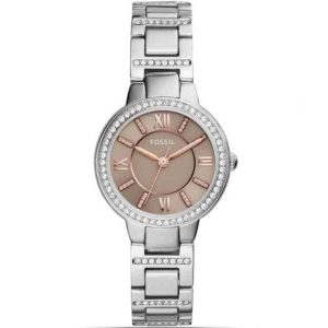 Fossil Women’s Quartz Silver Stainless Steel Taupe Dial 30mm Watch ES4147