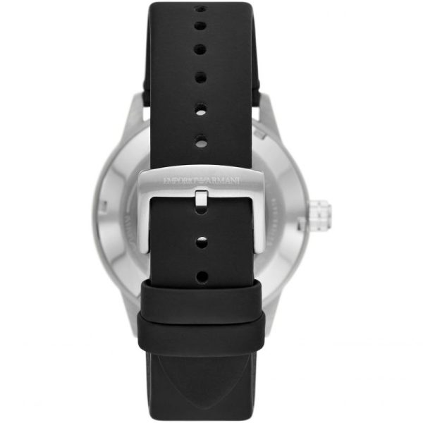 Emporio Armani Men’s Automatic Black Leather Strap Black Dial 43mm ...