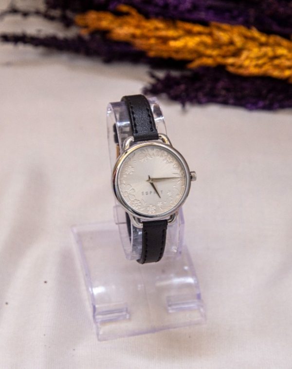 Esprit Women’s Quartz Black Leather Strap Silver Dial 32mm Watch 906802002