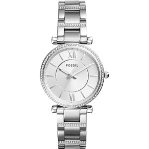 Fossil Women’s Quartz Silver Stainless Steel Silver Dial 35mm Watch ES4341