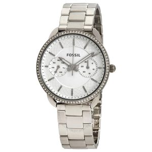 Fossil Women’s Quartz Silver Stainless Steel Silver Dial 35mm Watch ES4262