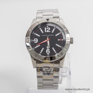 Tommy Hilfiger Men’s Quartz Silver Stainless Steel Black Dial 42mm Watch TH1851951295
