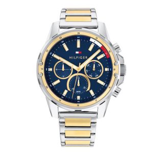 Tommy Hilfiger Men’s Quartz Two-tone Stainless Steel Blue Dial 45mm Watch 1791937