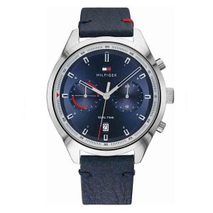 Tommy Hilfiger Men’s Quartz Blue Leather Strap Blue Dial 44mm Watch 1791728