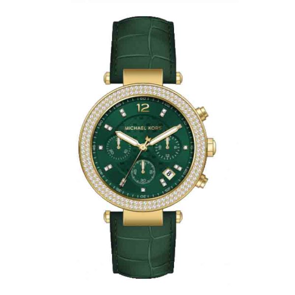 Michael Kors Women’s Quartz Green Leather Strap Green Dial 39mm Watch MK6985