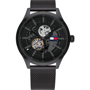 Tommy Hilfiger Men’s Automatic Black Stainless Steel Black Dial 44mm Watch 1791644