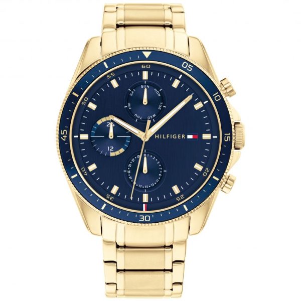 Tommy Hilfiger Men’s Quartz Gold Stainless Steel Blue Dial 44mm Watch 1791834