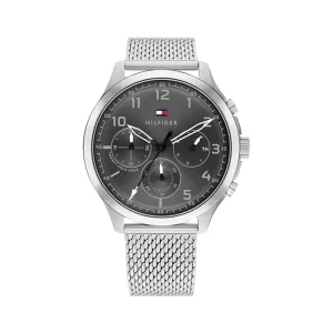 Tommy Hilfiger Men’s Quartz Silver Stainless Steel Grey Dial 45mm Watch 1791851