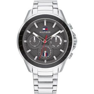 Tommy Hilfiger Men’s Quartz Silver Stainless Steel Grey Dial 45mm Watch 1791857