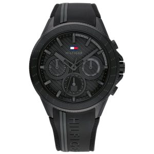 Tommy Hilfiger Men’s Quartz Black Silicone Strap Black Dial 47mm Watch 1791861