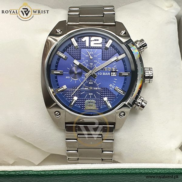 Diesel Men’s Chronograph Quartz Silver Stainless Steel Blue Dial 49mm Watch DZ4412