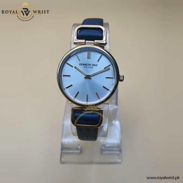 Kenneth Cole Women’s Quartz Blue Leather Strap Silver Dial 30mm Watch KC0183RE02