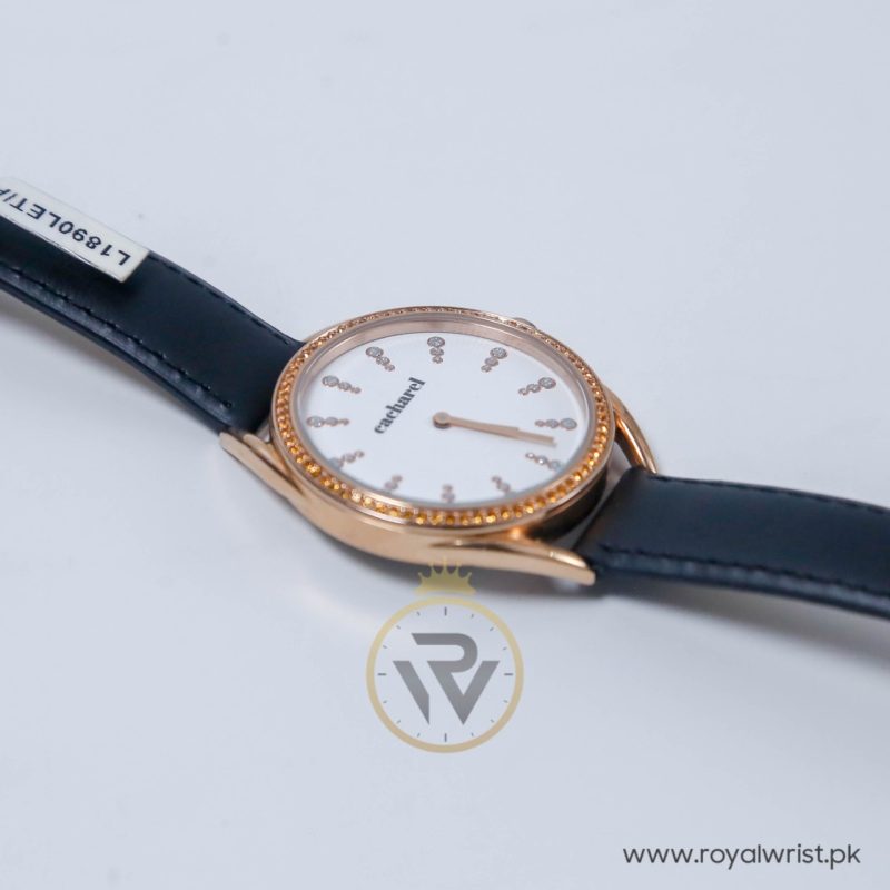 Cacharel Women's Quartz Black Leather Strap White Dial 36mm Watch ...