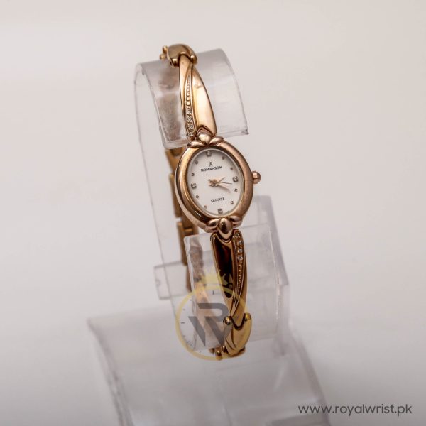 Romanson Women’s Swiss Made Quartz Rose Gold Stainless Steel White Dial 18mm Watch RID172QL
