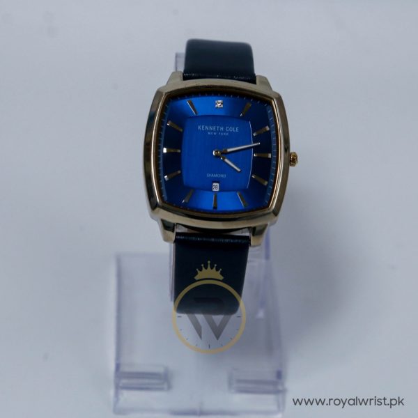 Kenneth Cole Men’s Quartz Grey Leather Strap Blue Dial 40mm Watch KC50525002