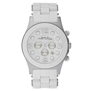 Marc by Marc Jacobs Women’s Quartz White Silicone & Stainless Steel Chain White Dial 41mm Watch MBM2565
