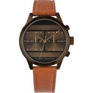 Tommy Hilfiger Men’s Quartz Brown Leather Strap Brown Dial 44mm Watch 1791594