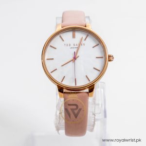 Ted Baker Women’s Quartz Pink Leather Strap Mother of Pearl Dial 38mm Watch TED0326-002