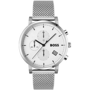 Hugo Boss Men’s Quartz Silver Stainless Steel White Dial 43mm Watch 1513933