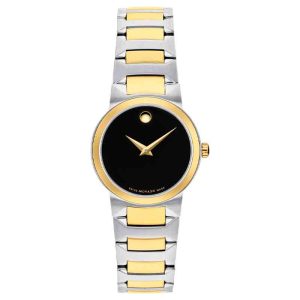 Movado Women’s Quartz Swiss Made Two-tone Stainless Steel Black Dial 26mm Watch 0607296