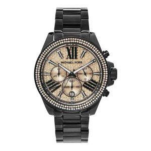 Michael Kors Women’s Quartz Black Stainless Steel Crystal Pave Dial 41mm Watch MK5961