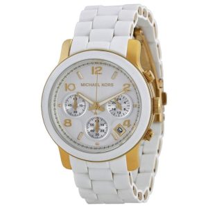 Michael Kors Women’s Quartz Silicone & Stainless Steel Silver Dial 39mm Watch MK5145